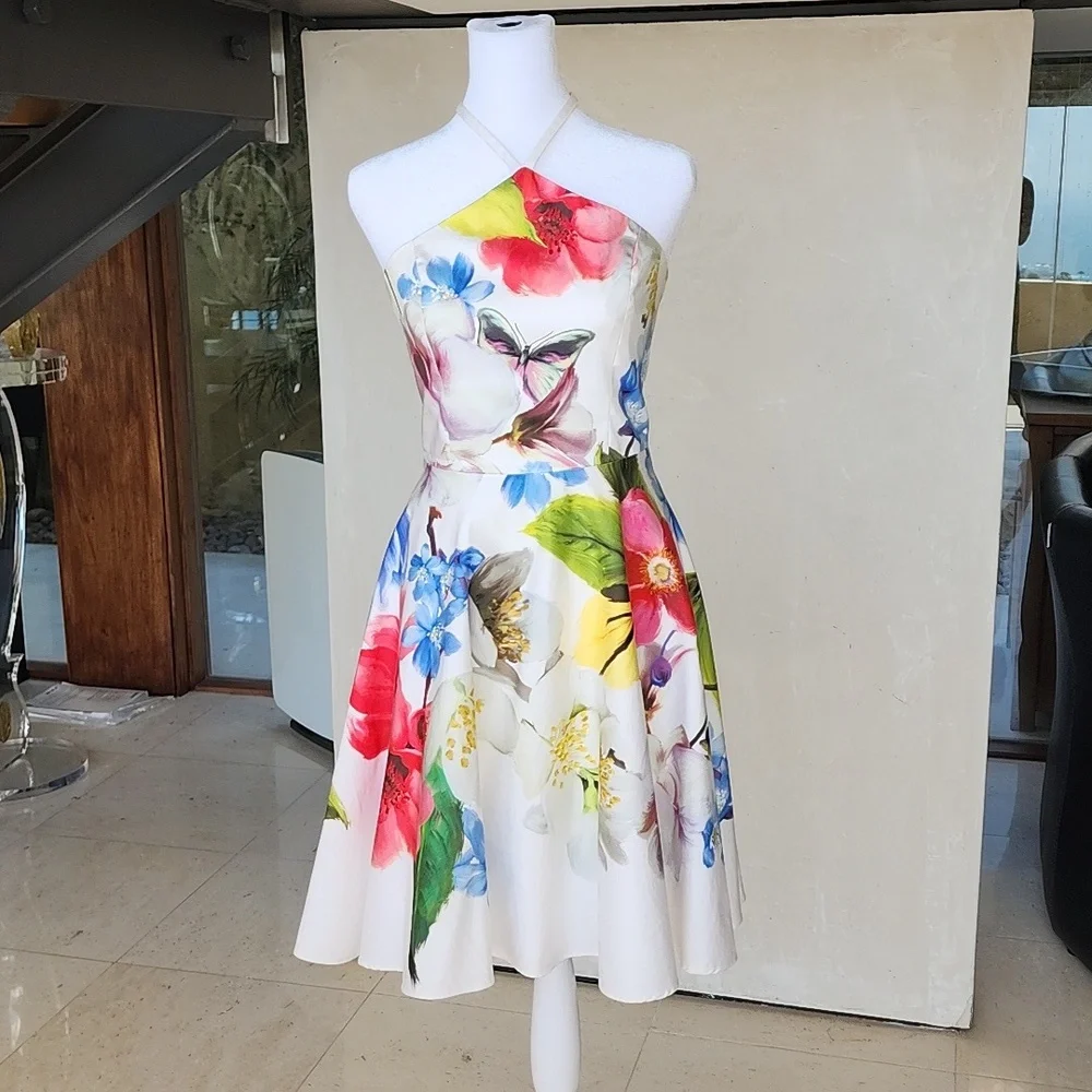 Ted Baker halter floral dress - Picture 3 of 5